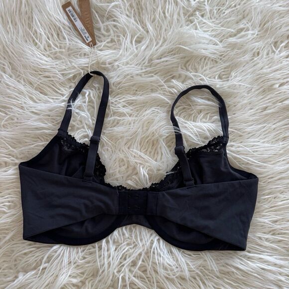 Skims Fits Everybody Lace Demi Underwire Bra Onyx Size 36DDD - Picture 5 of 7